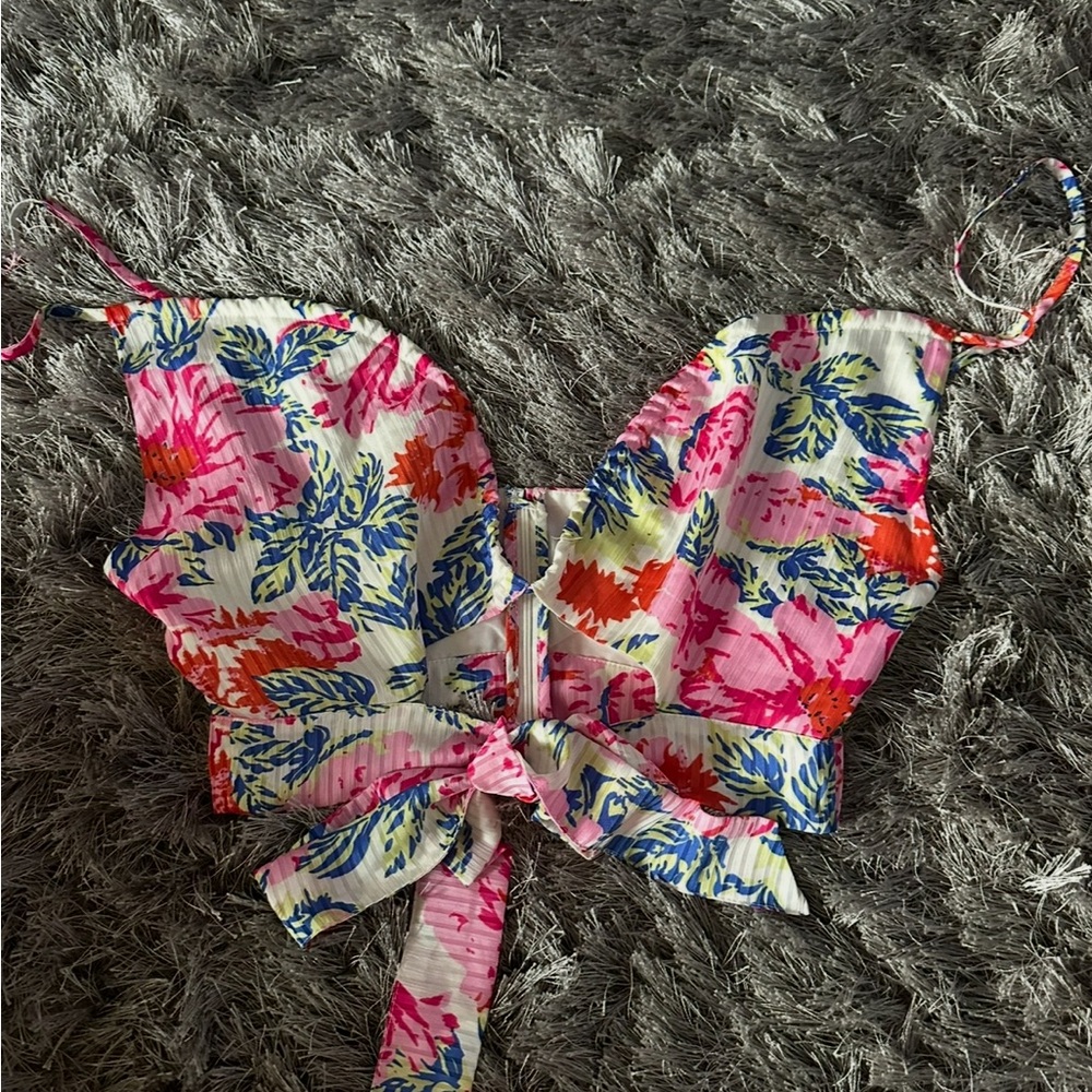 Forever 21 Floral Multicolor Crop Top